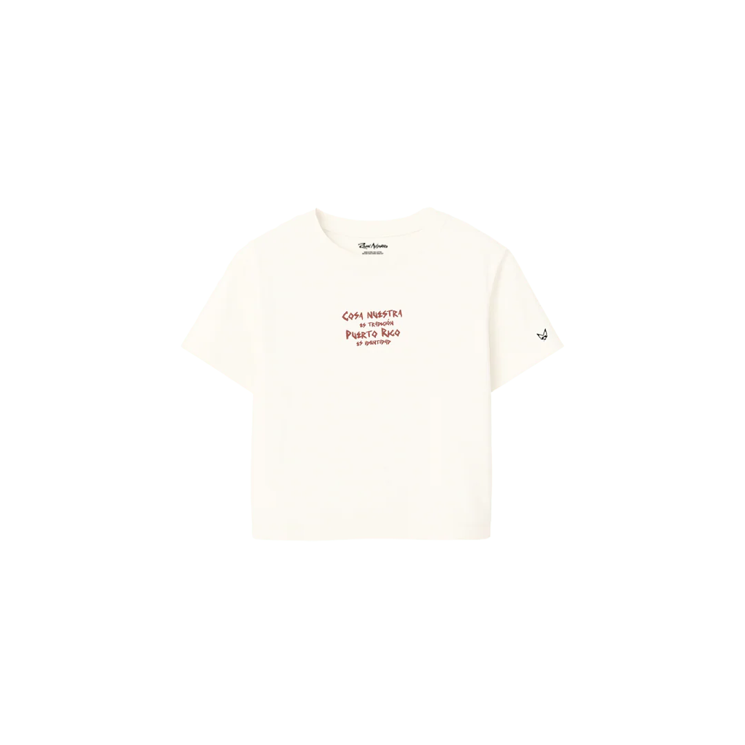 Tradicion es Identidad Baby Tee Off White